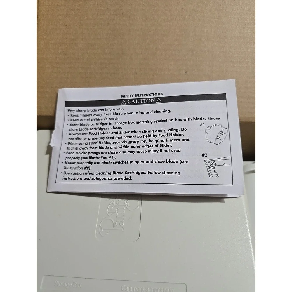 Pampered Chef 1087 Mandoline Food Slicer - Beige Used In Box